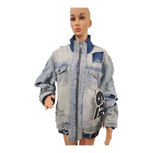 6thnbrhd Jean Jacket Coat Shirt‎ Outterwear Denim Top Men XL, Women XXL NWT